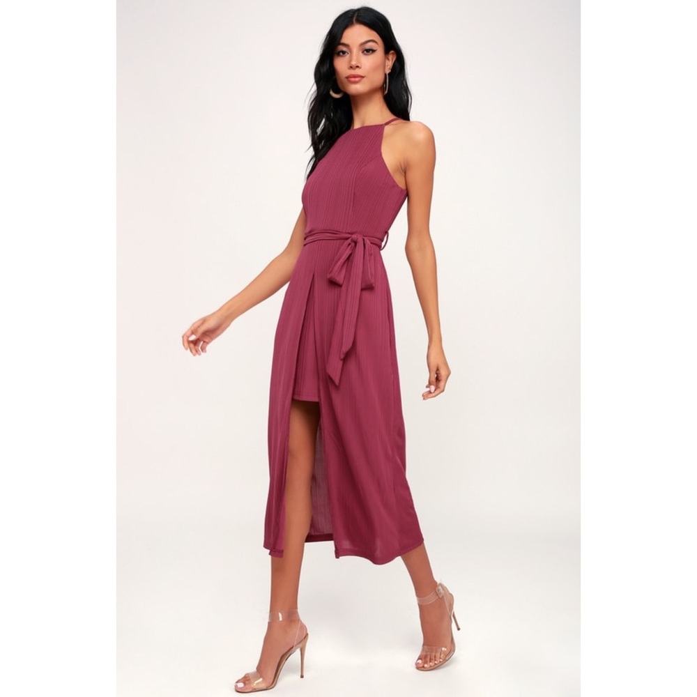 Lulus Washed Magenta Midi Dress